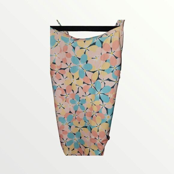 Honisen Swimsuit Girls size 5XL Multicolored One Piece Bathing Suit Floral - Picture 3 of 6